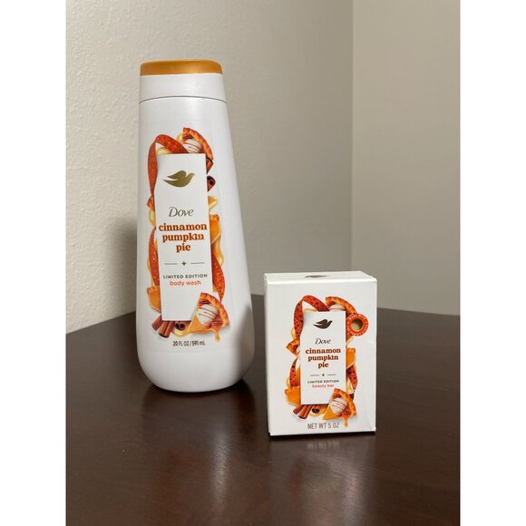 Limited Edition Dove Cinnamon Pumpkin Pie Body Wash & Soap Set - Picture 2 of 3